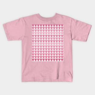 White and Pink Shades Zig Zag Design Kids T-Shirt